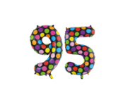 Folieballon 95 jaar stippen 86cm