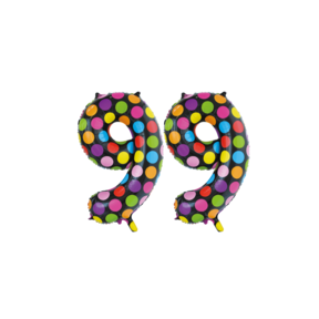 Folieballon 99 jaar stippen 86cm