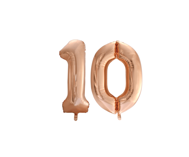 Folieballon 10 jaar Rosé Goud 86cm
