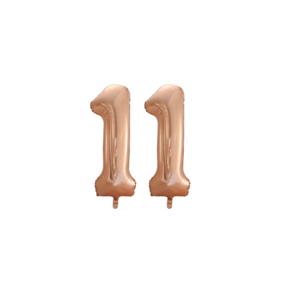 Folieballon 11 jaar Rosé Goud 86cm