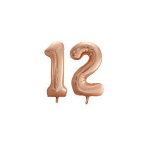 Folieballon 12 jaar Rosé Goud 86cm
