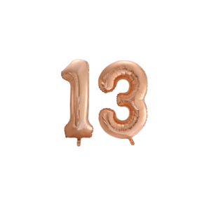 Folieballon 13 jaar Rosé Goud 86cm