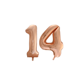 Folieballon 14 jaar Rosé Goud 86cm