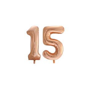 Folieballon 15 jaar Rosé Goud 86cm