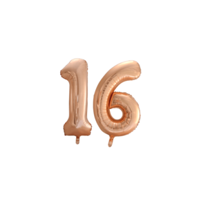 Folieballon 16 jaar Rosé Goud 86cm
