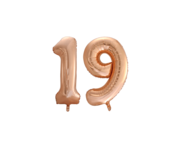 Folieballon 19 jaar Rosé Goud 86cm