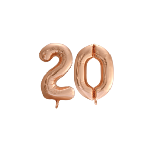 Folieballon 20 jaar Rosé Goud 86cm