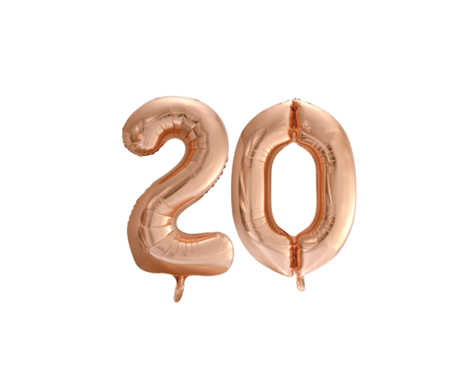 Folieballon 20 jaar Rosé Goud 86cm