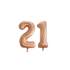 Folieballon 21 jaar Rosé Goud 86cm
