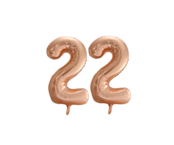 Folieballon 22 jaar Rosé Goud 86cm