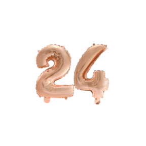 Folieballon 24 jaar Rosé Goud 41cm