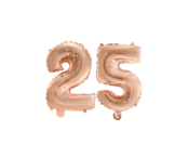 Folieballon 25 jaar Rosé Goud 41cm Folieballon 25 jaar Rosé Goud 41cm