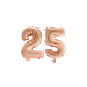 Folieballon 25 jaar Rosé Goud 41cm