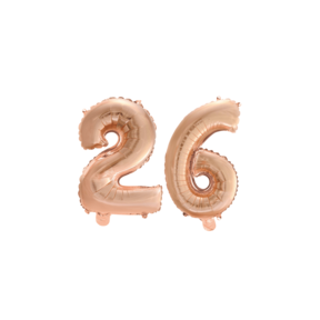 Folieballon 26 jaar Rosé Goud 41cm