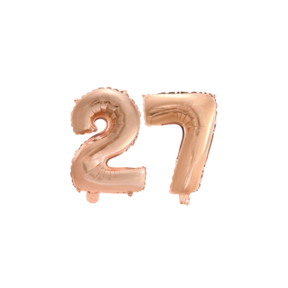 Folieballon 27 jaar Rosé Goud 41cm