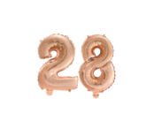 Folieballon 28 jaar Rosé Goud 41cm