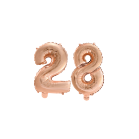 Folieballon 28 jaar Rosé Goud 41cm