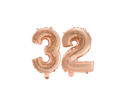Folieballon 32 jaar Rosé Goud 41cm
