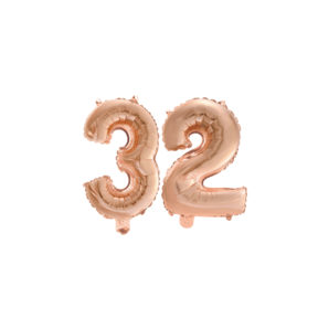 Folieballon 32 jaar Rosé Goud 41cm