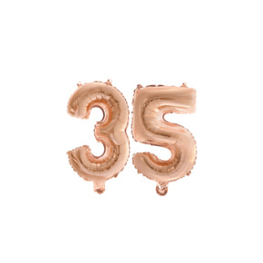 Folieballon 35 jaar Rosé Goud 41cm