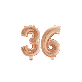 Folieballon 36 jaar Rosé Goud 41cm