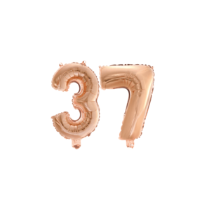 Folieballon 37 jaar Rosé Goud 41cm