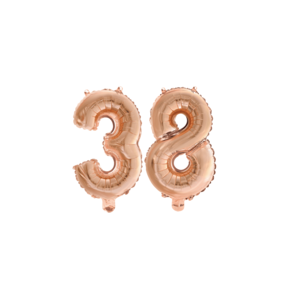Folieballon 38 jaar Rosé Goud 41cm