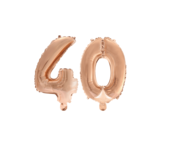Folieballon 40 jaar Rosé Goud 41cm