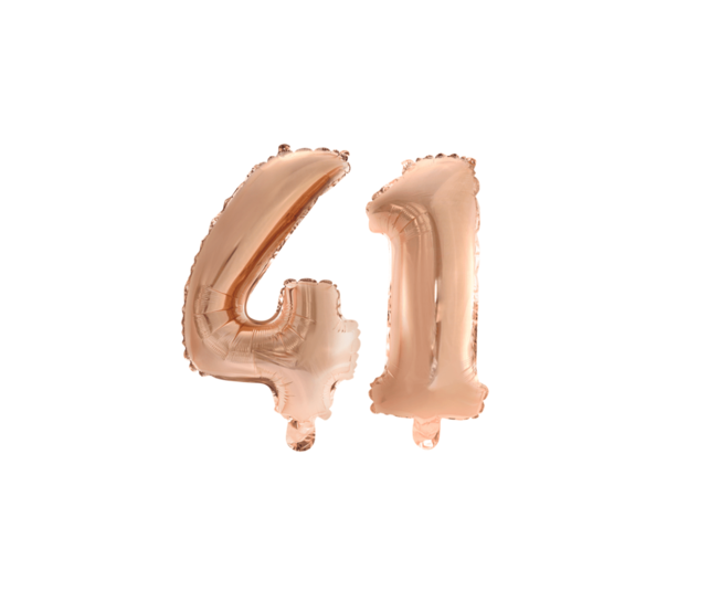 Folieballon 41 jaar Rosé Goud 41cm