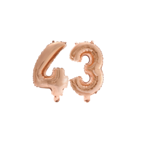 Folieballon 43 jaar Rosé Goud 41cm