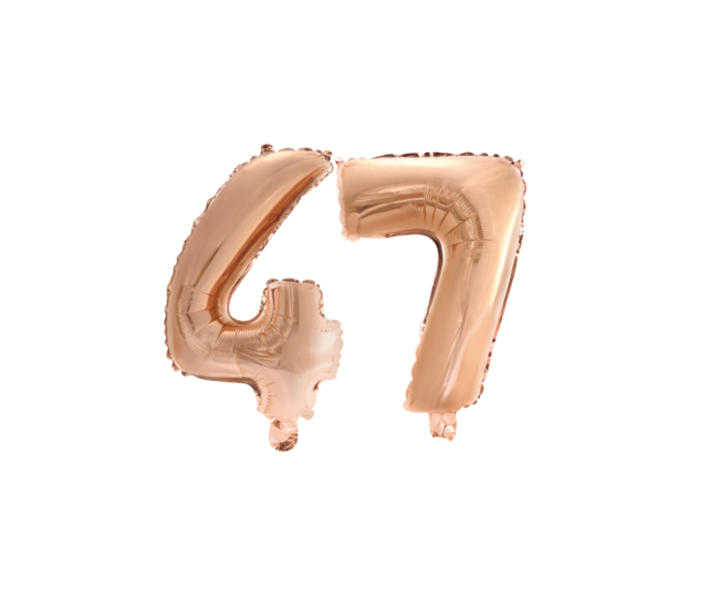 Folieballon 47 jaar Rosé Goud 41cm