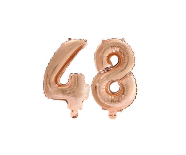 Folieballon 48 jaar Rosé Goud 41cm