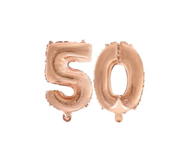 Folieballon 50 jaar Rosé Goud 41cm