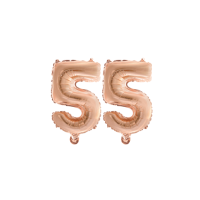 Folieballon 55 jaar Rosé Goud 41cm