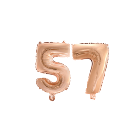 Folieballon 57 jaar Rosé Goud 41cm