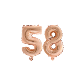 Folieballon 58 jaar Rosé Goud 41cm