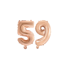 Folieballon 59 jaar Rosé Goud 41cm