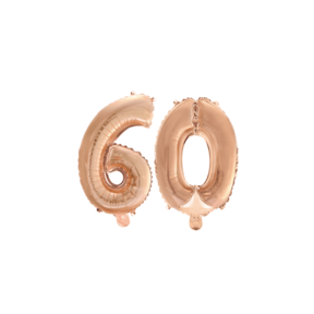 Folieballon 60 jaar Rosé Goud 41cm