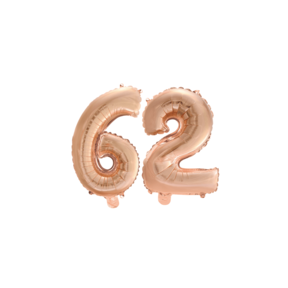 Folieballon 62 jaar Rosé Goud 41cm