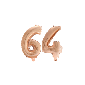 Folieballon 64 jaar Rosé Goud 41cm