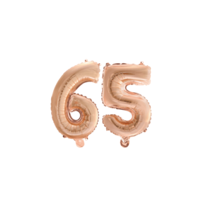 Folieballon 65 jaar Rosé Goud 41cm