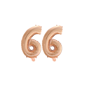 Folieballon 66 jaar Rosé Goud 41cm