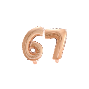 Folieballon 67 jaar Rosé Goud 41cm