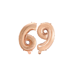 Folieballon 69 jaar Rosé Goud 41cm