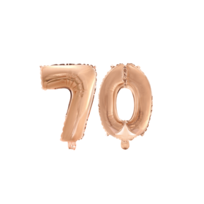 Folieballon 70 jaar Rosé Goud 41cm