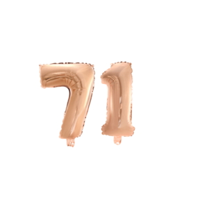 Folieballon 71 jaar Rosé Goud 41cm