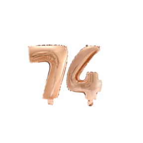 Folieballon 74 jaar Rosé Goud 41cm