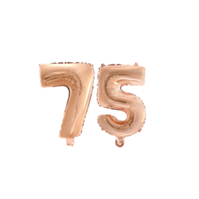 Folieballon 75 jaar Rosé Goud 41cm