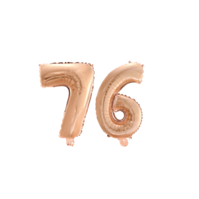 Folieballon 76 jaar Rosé Goud 41cm
