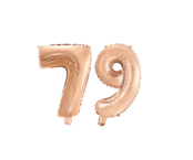 Folieballon 79 jaar Rosé Goud 41cm